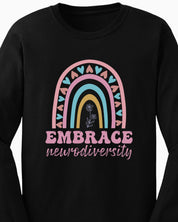 Embrace Neurodiversity Long Sleeve T-Shirt-Neurodiversity, ADHD & Autism Awareness & Acceptance Long-sleeve by Daily Bloom