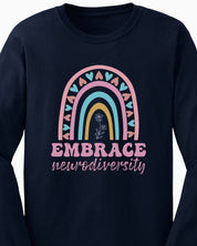 Embrace Neurodiversity Long Sleeve T-Shirt-Neurodiversity, ADHD & Autism Awareness & Acceptance Long-sleeve by Daily Bloom
