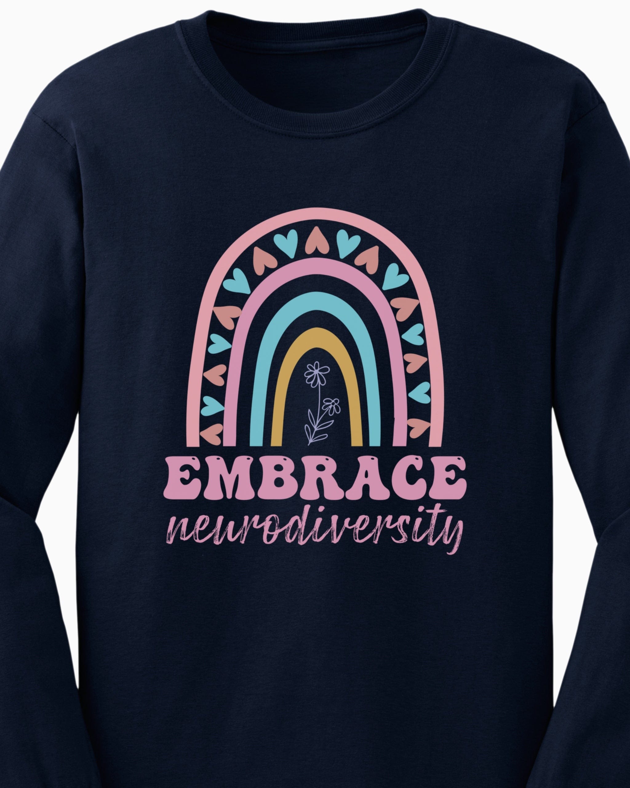 Embrace Neurodiversity Long Sleeve T-Shirt-Neurodiversity, ADHD & Autism Awareness & Acceptance Long-sleeve by Daily Bloom