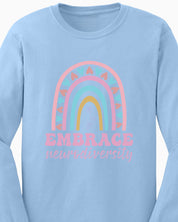 Embrace Neurodiversity Long Sleeve T-Shirt-Neurodiversity, ADHD & Autism Awareness & Acceptance Long-sleeve by Daily Bloom