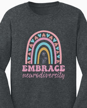 Embrace Neurodiversity Long Sleeve T-Shirt-Neurodiversity, ADHD & Autism Awareness & Acceptance Long-sleeve by Daily Bloom
