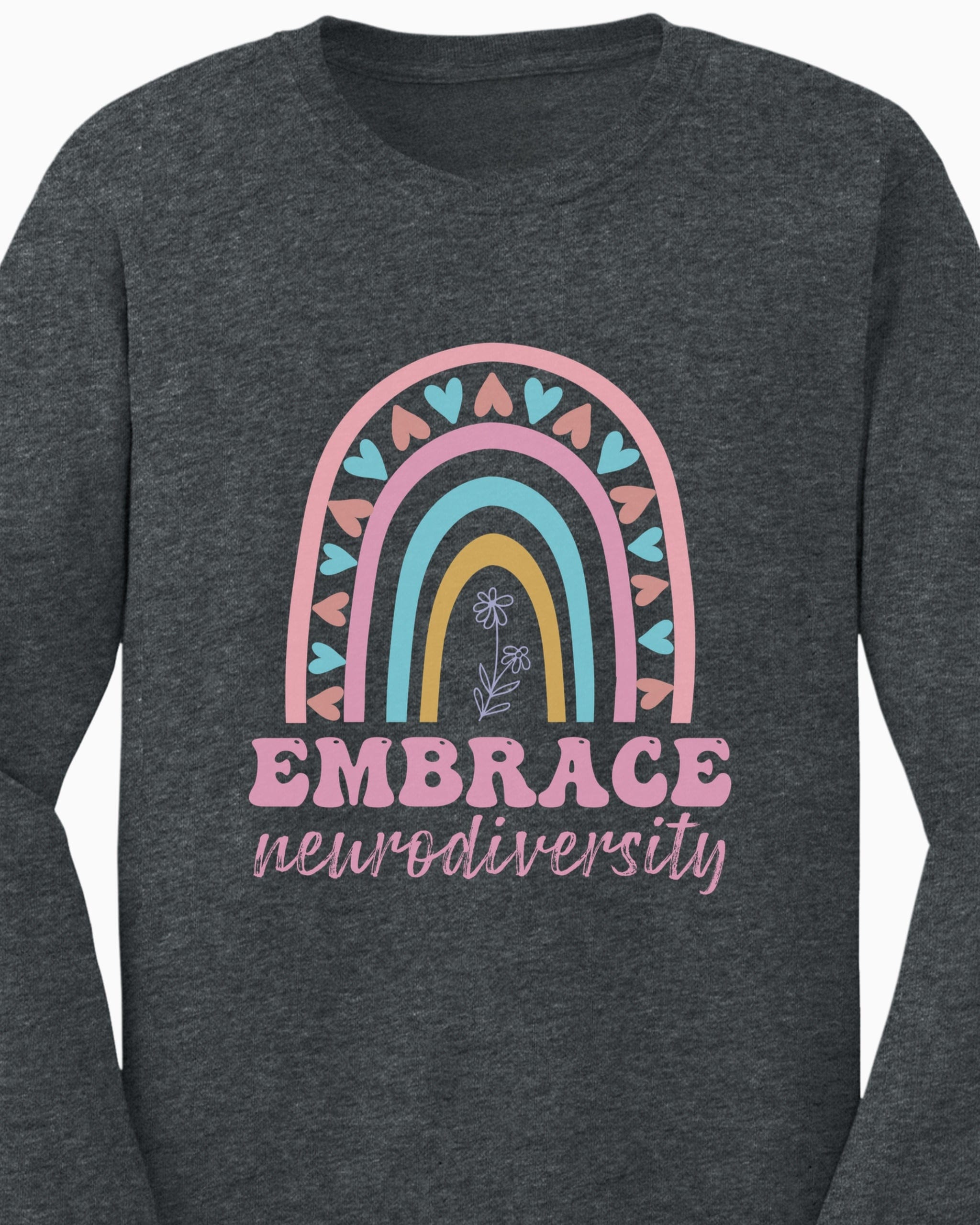 Embrace Neurodiversity Long Sleeve T-Shirt-Neurodiversity, ADHD & Autism Awareness & Acceptance Long-sleeve by Daily Bloom