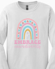 Embrace Neurodiversity Long Sleeve T-Shirt-Neurodiversity, ADHD & Autism Awareness & Acceptance Long-sleeve by Daily Bloom