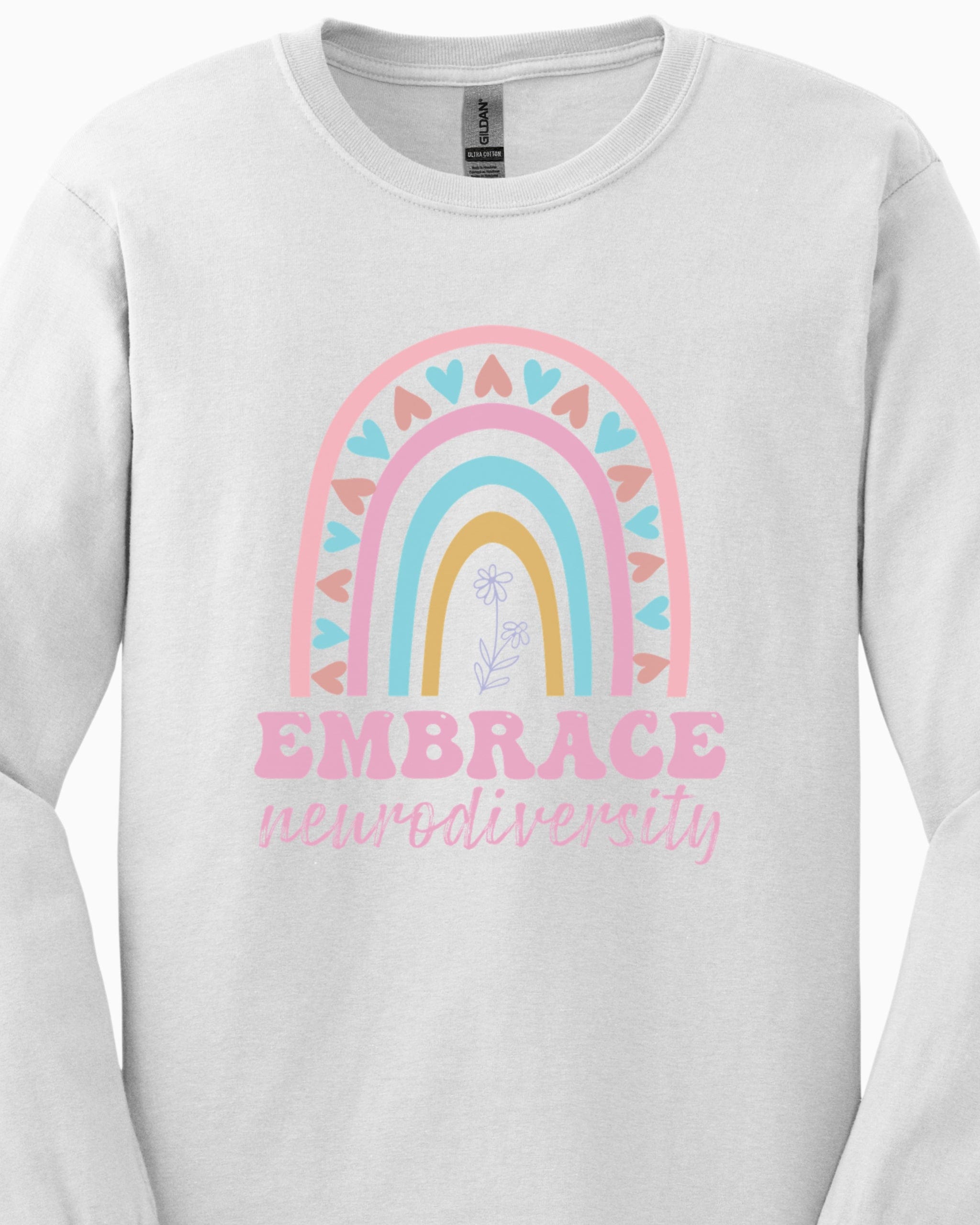 Embrace Neurodiversity Long Sleeve T-Shirt-Neurodiversity, ADHD & Autism Awareness & Acceptance Long-sleeve by Daily Bloom