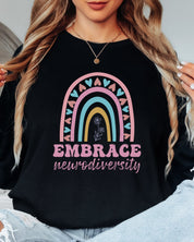 Embrace Neurodiversity Long Sleeve T-Shirt-Neurodiversity, ADHD & Autism Awareness & Acceptance Long-sleeve by Daily Bloom