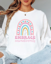 Embrace Neurodiversity Long Sleeve T-Shirt-Neurodiversity, ADHD & Autism Awareness & Acceptance Long-sleeve by Daily Bloom