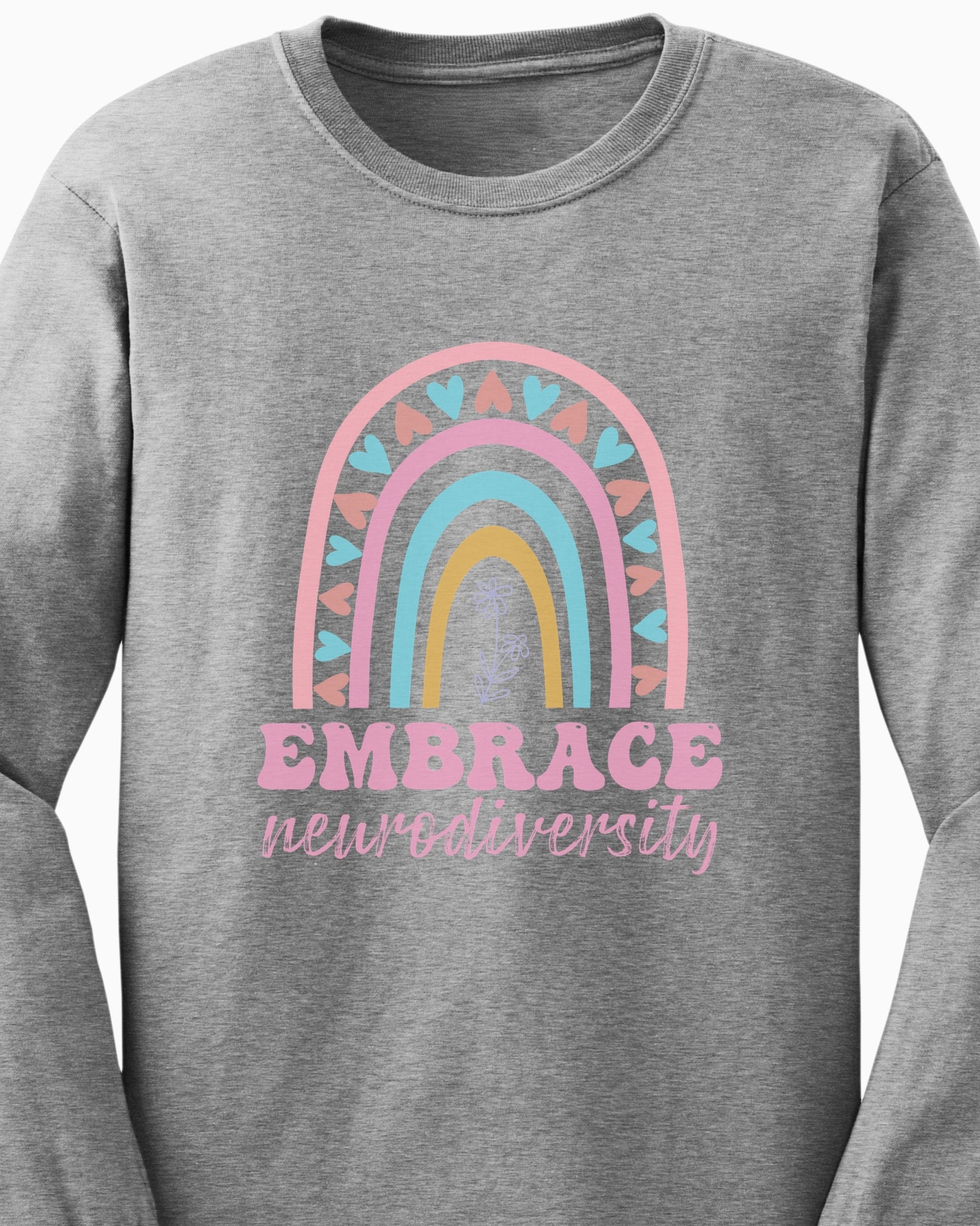Embrace Neurodiversity Long Sleeve T-Shirt-Neurodiversity, ADHD & Autism Awareness & Acceptance Long-sleeve by Daily Bloom