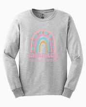 Embrace Neurodiversity Long Sleeve T-Shirt-Ash-Neurodiversity, ADHD & Autism Awareness & Acceptance Long-sleeve by Daily Bloom