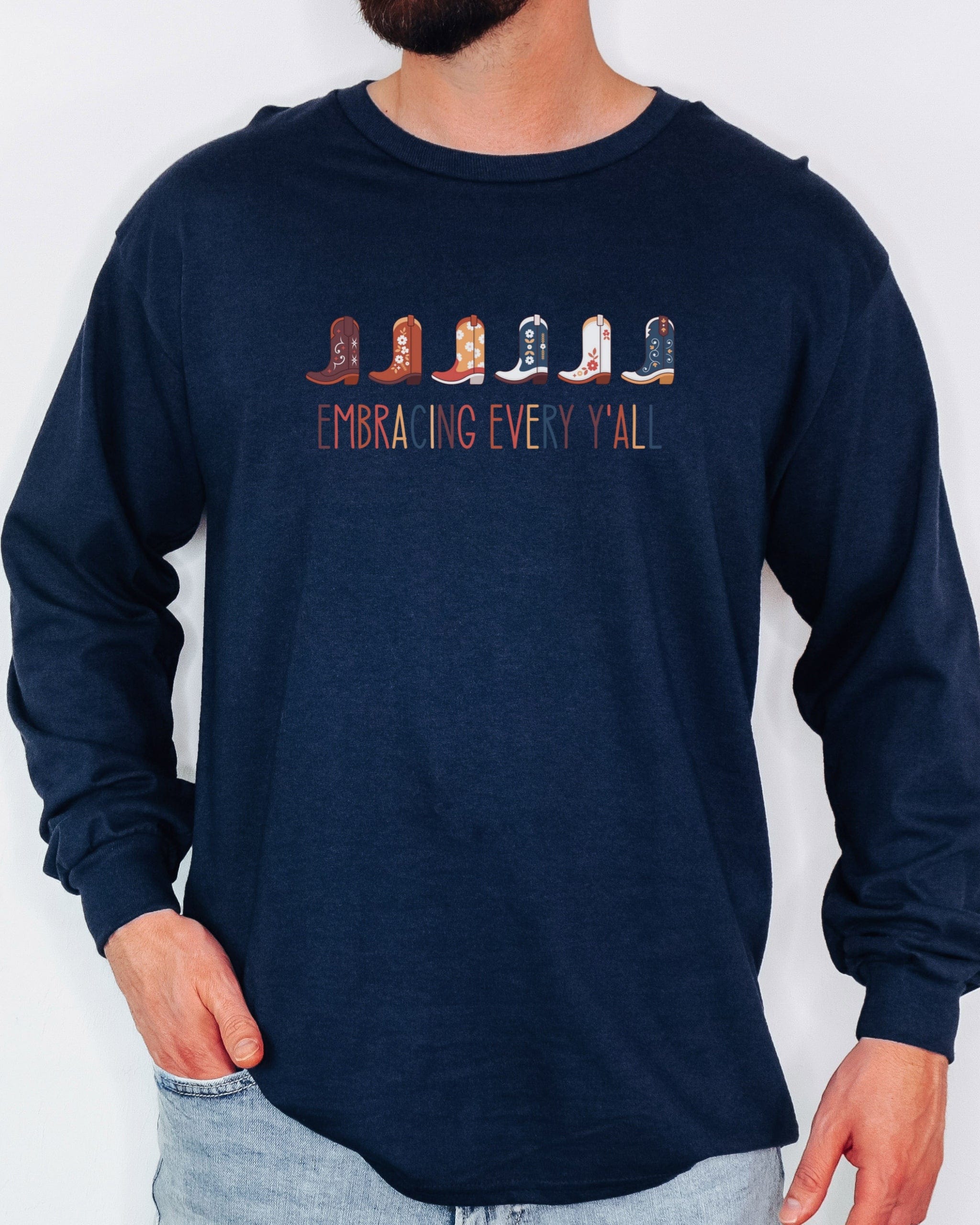 Embracing Every Y'all Long Sleeve T-Shirt-Neurodiversity, ADHD & Autism Awareness & Acceptance Long-sleeve by Daily Bloom