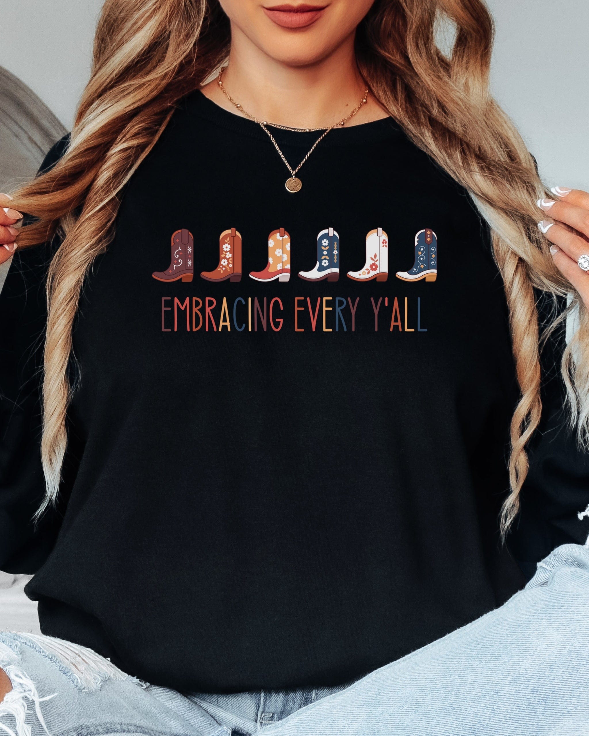 Embracing Every Y'all Long Sleeve T-Shirt-Neurodiversity, ADHD & Autism Awareness & Acceptance Long-sleeve by Daily Bloom