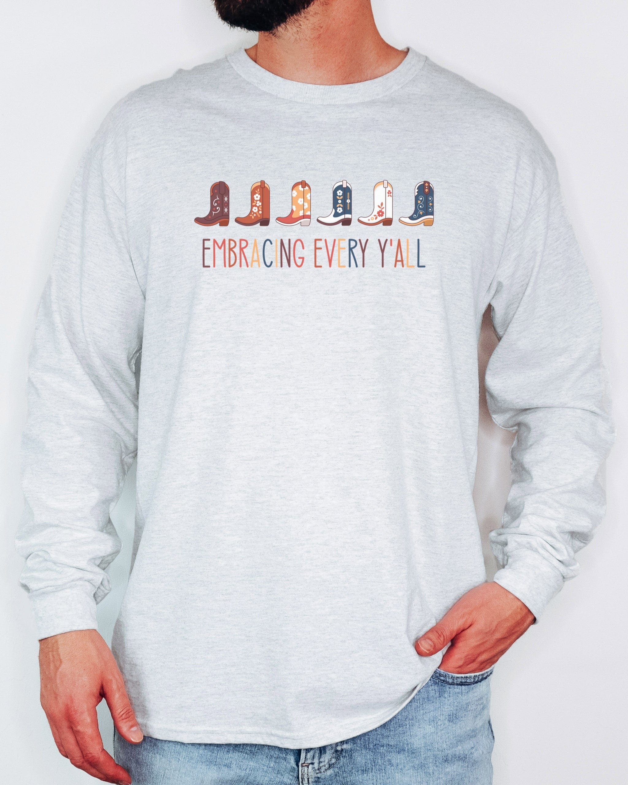 Embracing Every Y'all Long Sleeve T-Shirt-Neurodiversity, ADHD & Autism Awareness & Acceptance Long-sleeve by Daily Bloom