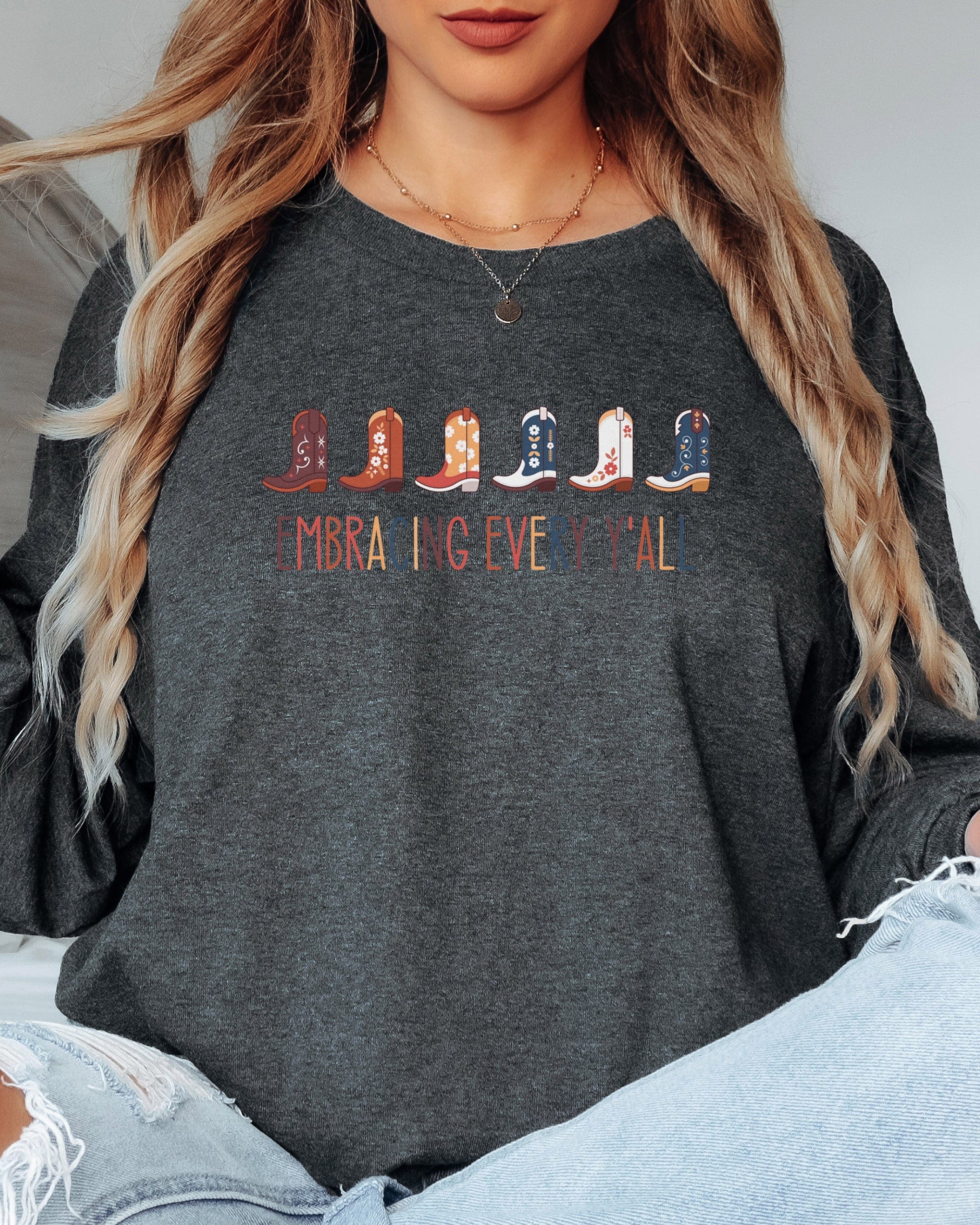 Embracing Every Y'all Long Sleeve T-Shirt-Neurodiversity, ADHD & Autism Awareness & Acceptance Long-sleeve by Daily Bloom