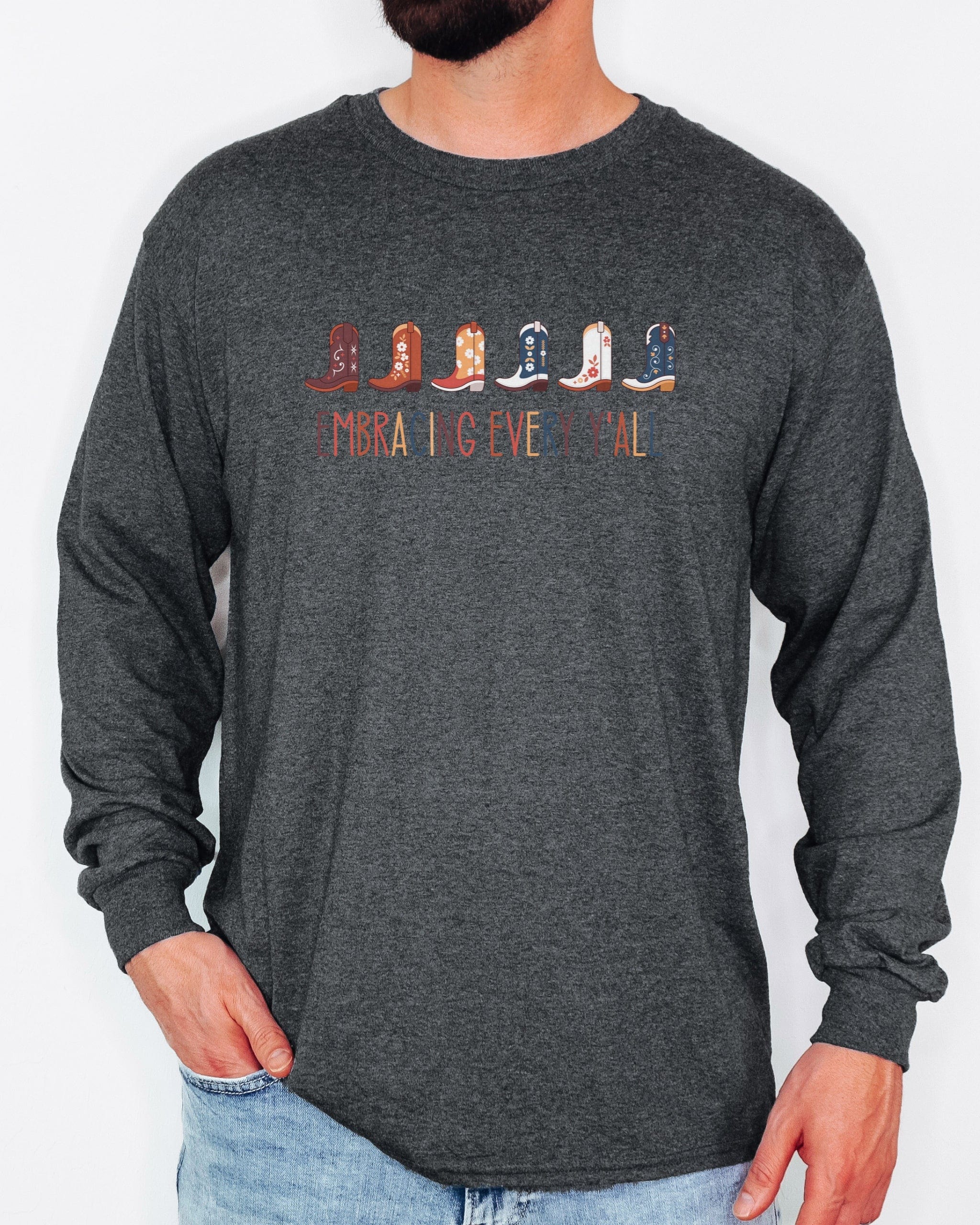 Embracing Every Y'all Long Sleeve T-Shirt-Neurodiversity, ADHD & Autism Awareness & Acceptance Long-sleeve by Daily Bloom