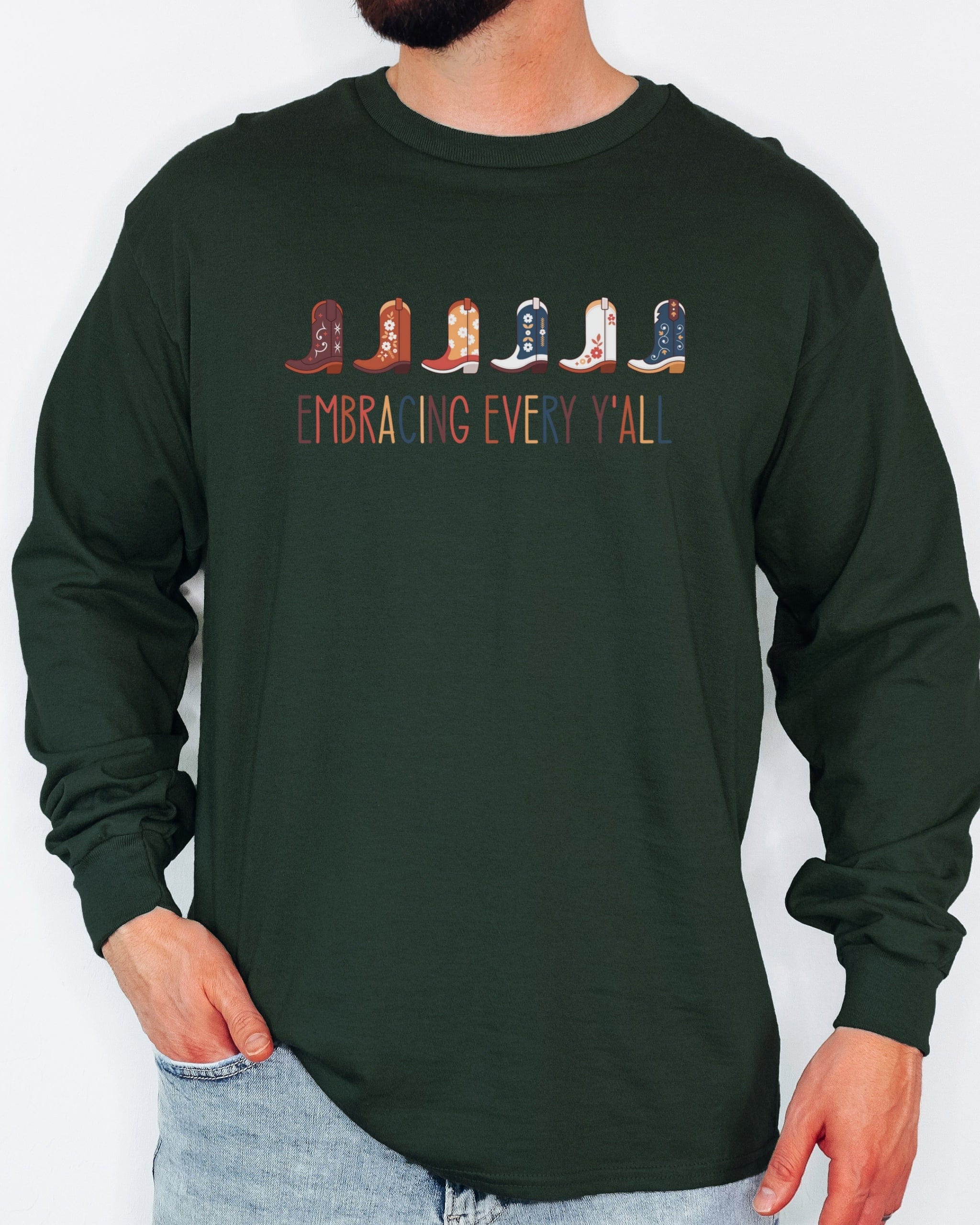 Embracing Every Y'all Long Sleeve T-Shirt-Neurodiversity, ADHD & Autism Awareness & Acceptance Long-sleeve by Daily Bloom