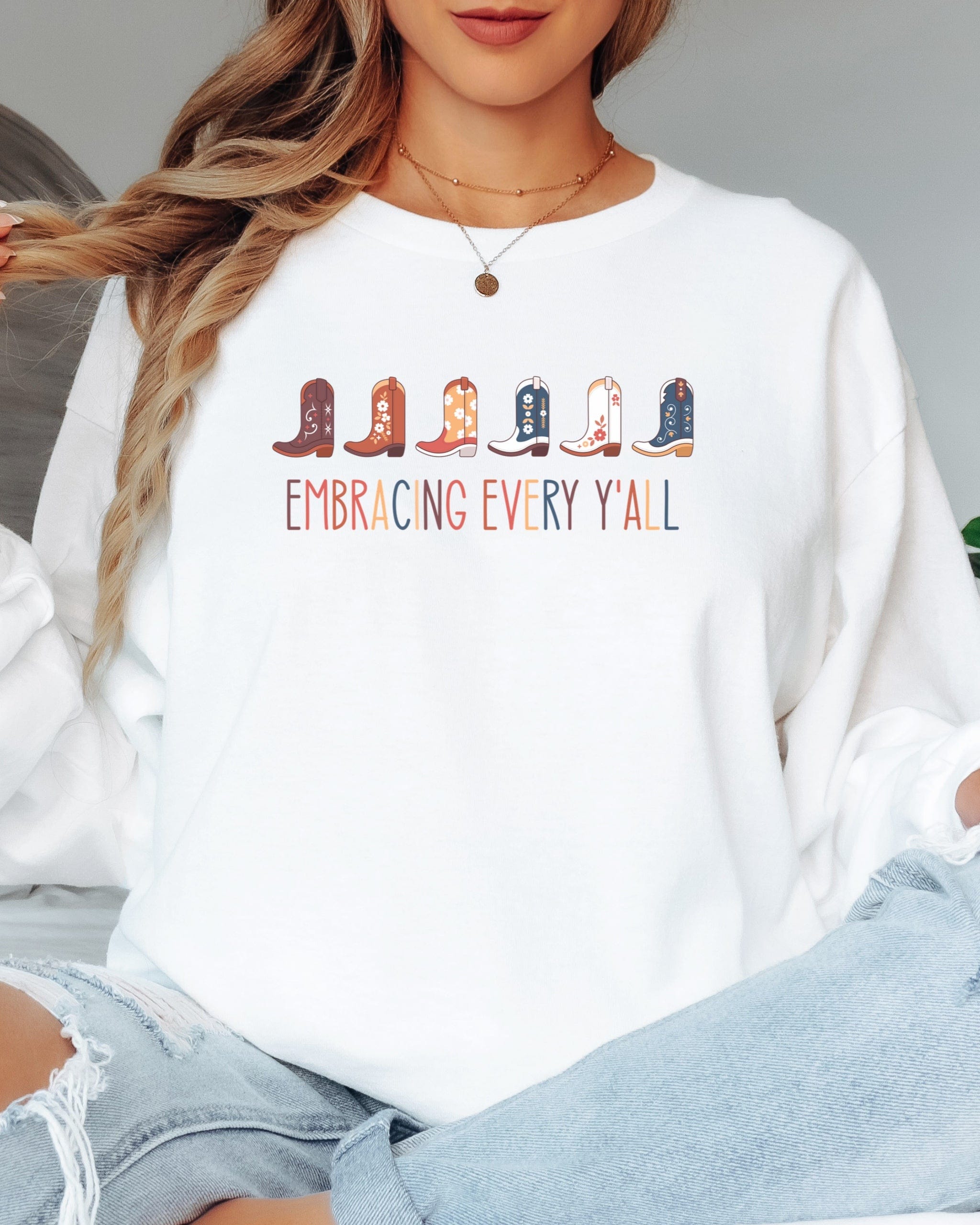 Embracing Every Y'all Long Sleeve T-Shirt-Neurodiversity, ADHD & Autism Awareness & Acceptance Long-sleeve by Daily Bloom