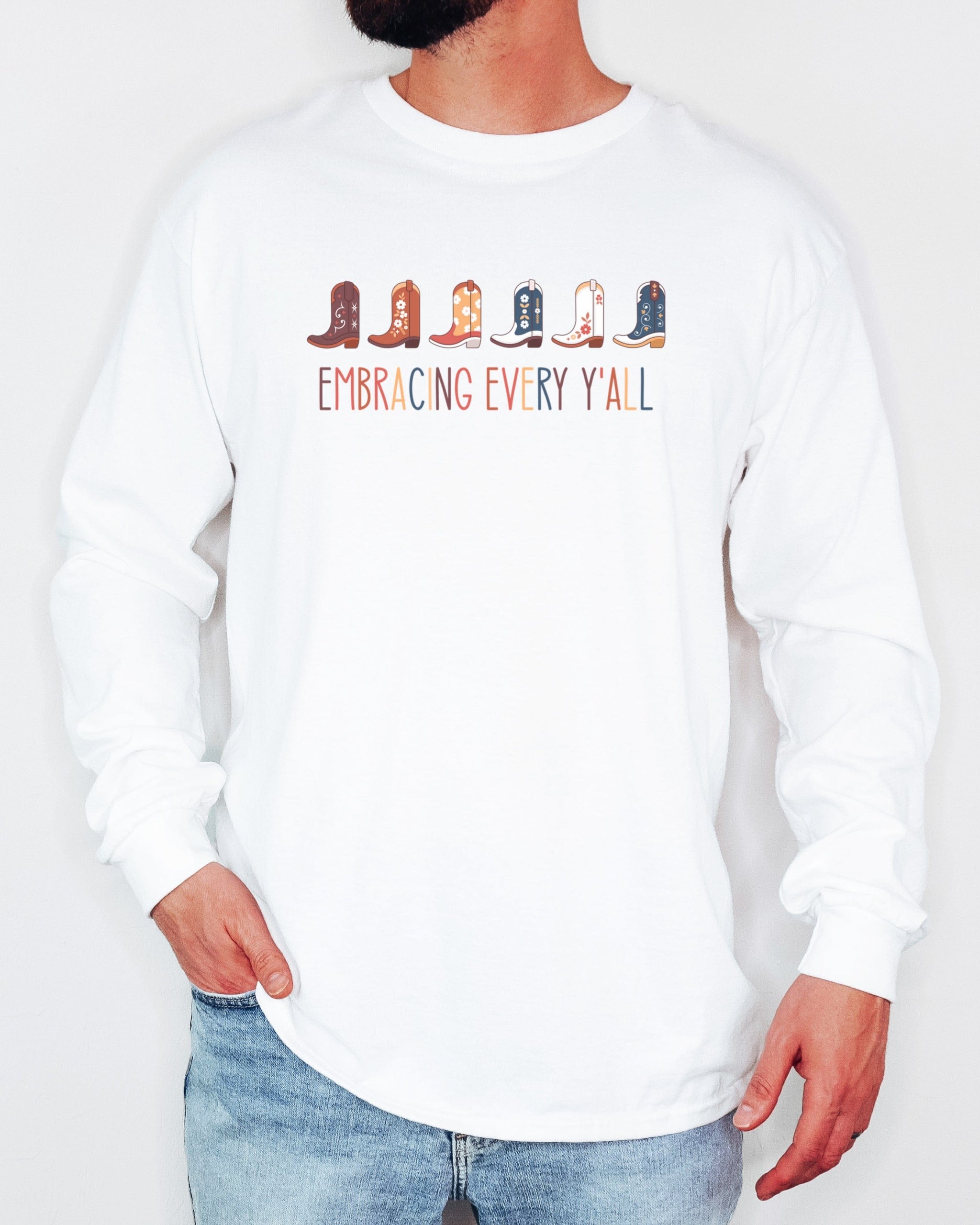 Embracing Every Y'all Long Sleeve T-Shirt-Neurodiversity, ADHD & Autism Awareness & Acceptance Long-sleeve by Daily Bloom