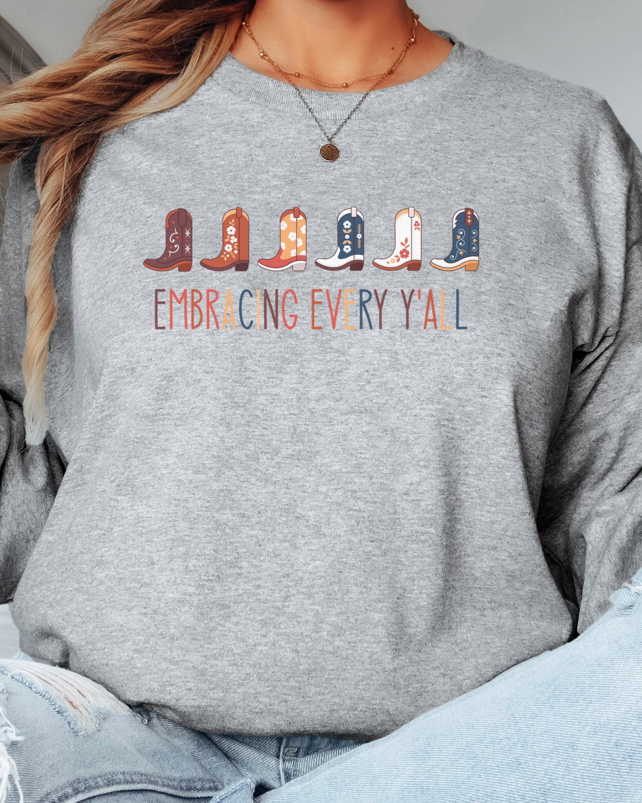 Embracing Every Y'all Long Sleeve T-Shirt-Neurodiversity, ADHD & Autism Awareness & Acceptance Long-sleeve by Daily Bloom