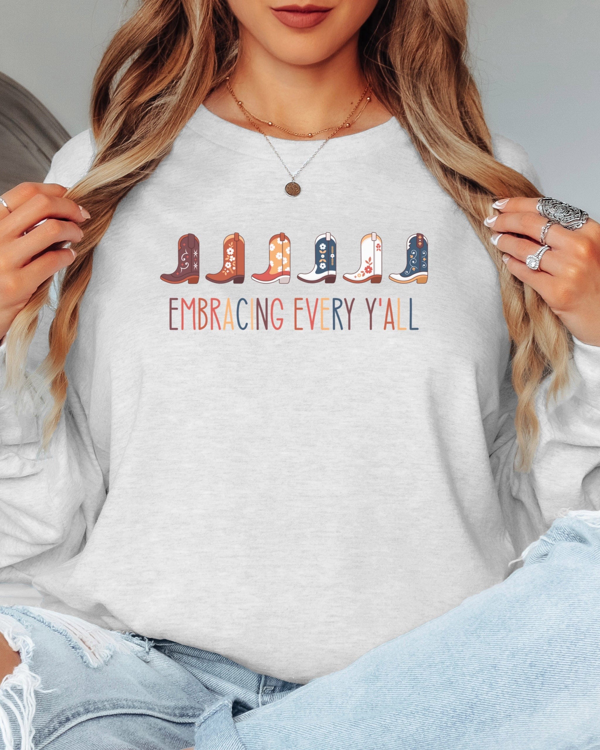 Embracing Every Y'all Long Sleeve T-Shirt-Neurodiversity, ADHD & Autism Awareness & Acceptance Long-sleeve by Daily Bloom