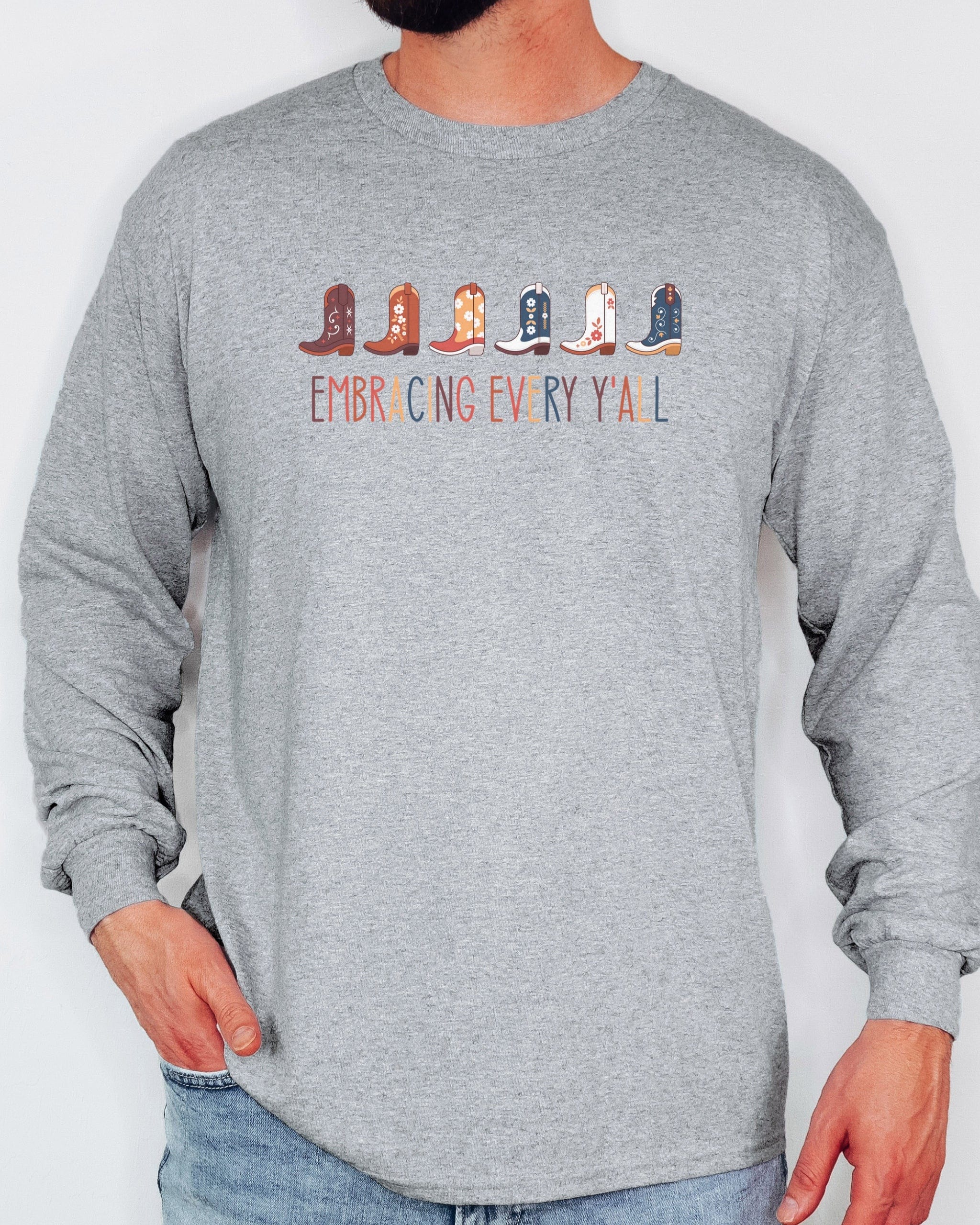 Embracing Every Y'all Long Sleeve T-Shirt-Neurodiversity, ADHD & Autism Awareness & Acceptance Long-sleeve by Daily Bloom
