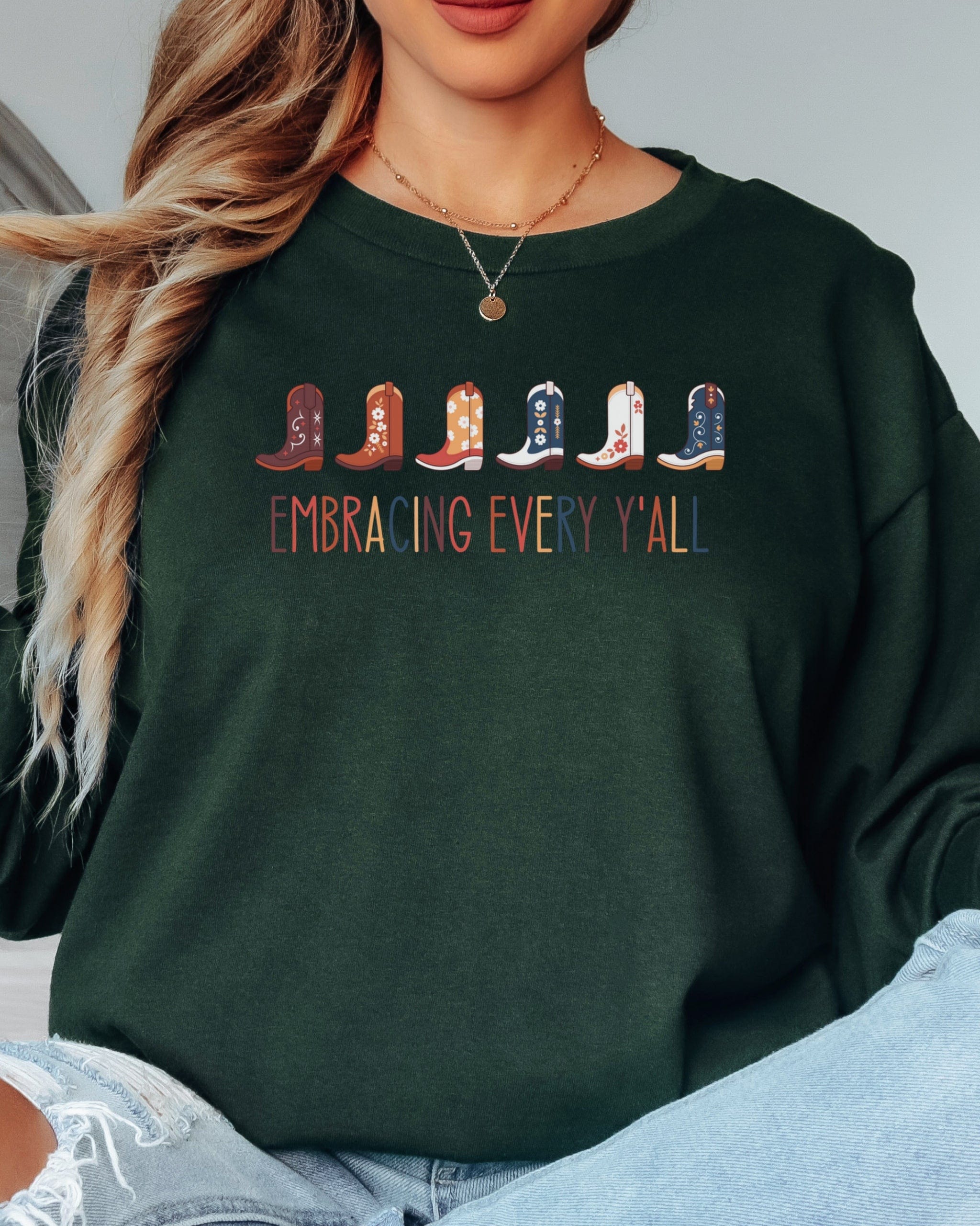 Embracing Every Y'all Long Sleeve T-Shirt-Neurodiversity, ADHD & Autism Awareness & Acceptance Long-sleeve by Daily Bloom