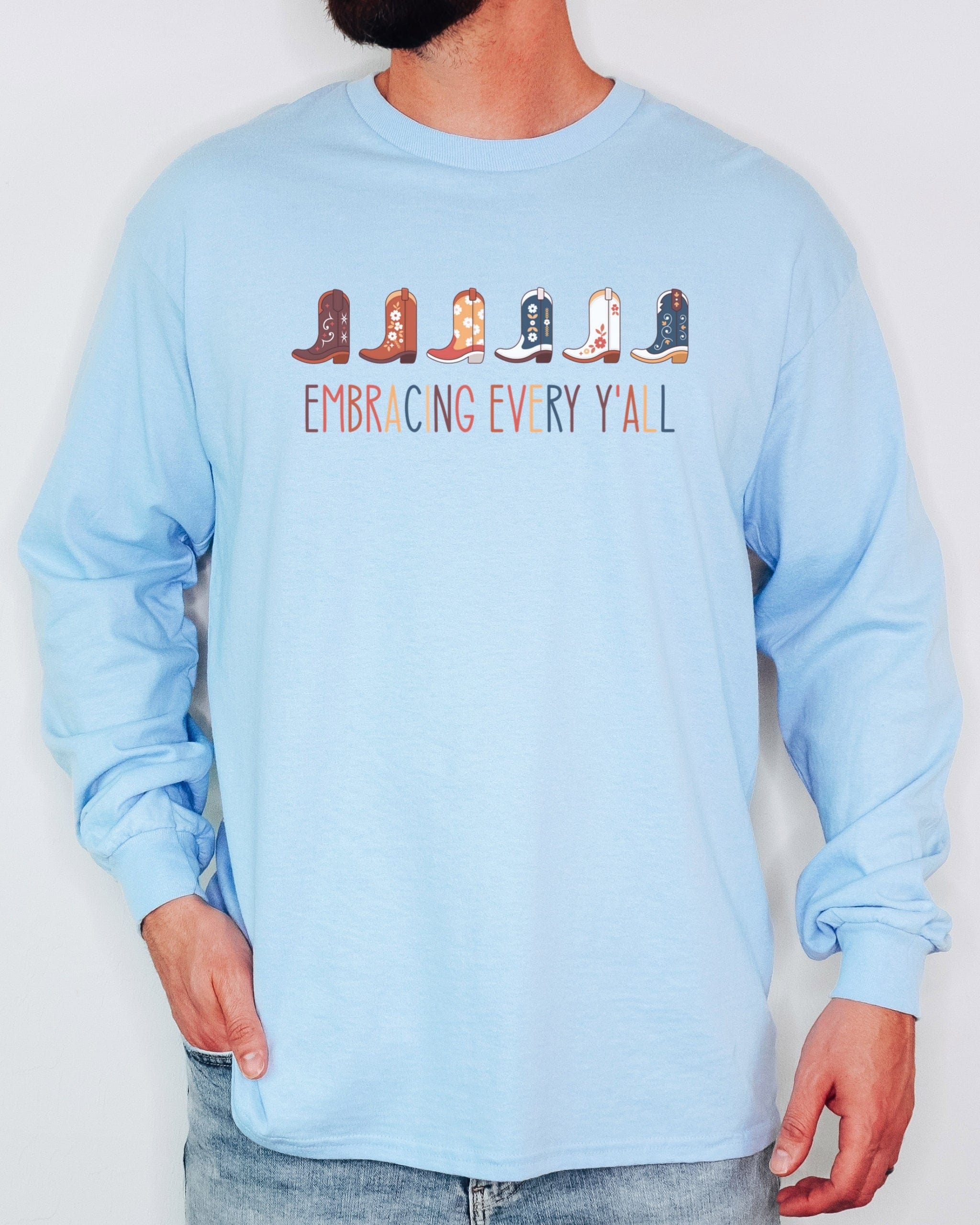 Embracing Every Y'all Long Sleeve T-Shirt-Neurodiversity, ADHD & Autism Awareness & Acceptance Long-sleeve by Daily Bloom