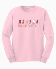 Embracing Every Y'all Long Sleeve T-Shirt-Light Pink-Neurodiversity, ADHD & Autism Awareness & Acceptance Long-sleeve by Daily Bloom