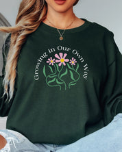 Growing in Our Own Way Long Sleeve T-Shirt-Neurodiversity, ADHD & Autism Awareness & Acceptance Long-sleeve by Daily Bloom