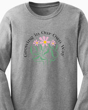 Growing in Our Own Way Long Sleeve T-Shirt-Neurodiversity, ADHD & Autism Awareness & Acceptance Long-sleeve by Daily Bloom