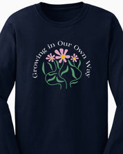 Growing in Our Own Way Long Sleeve T-Shirt-Neurodiversity, ADHD & Autism Awareness & Acceptance Long-sleeve by Daily Bloom
