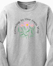 Growing in Our Own Way Long Sleeve T-Shirt-Neurodiversity, ADHD & Autism Awareness & Acceptance Long-sleeve by Daily Bloom