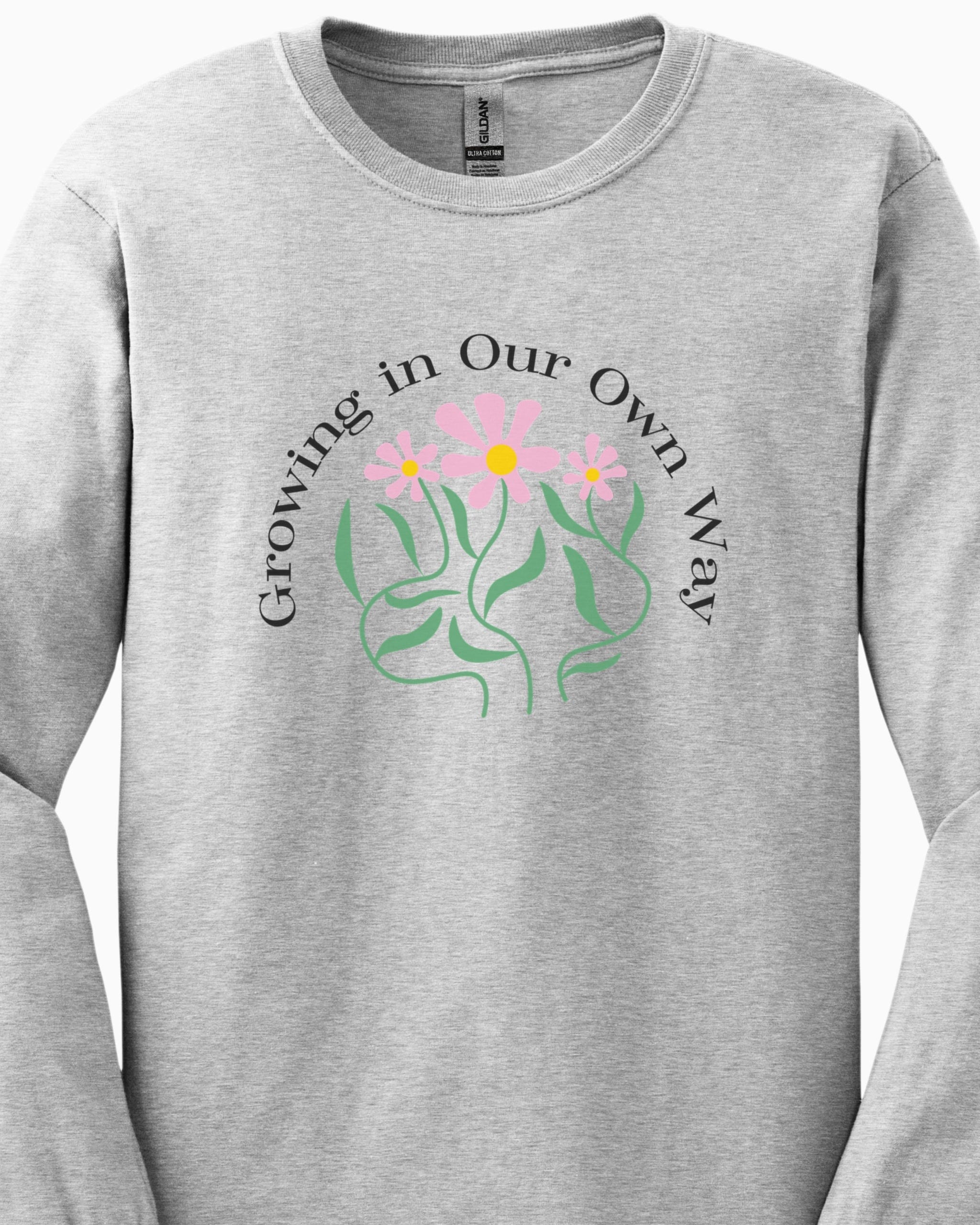 Growing in Our Own Way Long Sleeve T-Shirt-Neurodiversity, ADHD & Autism Awareness & Acceptance Long-sleeve by Daily Bloom