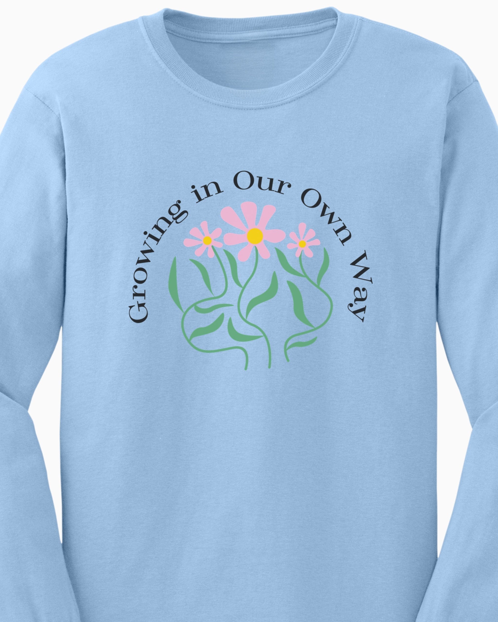 Growing in Our Own Way Long Sleeve T-Shirt-Neurodiversity, ADHD & Autism Awareness & Acceptance Long-sleeve by Daily Bloom