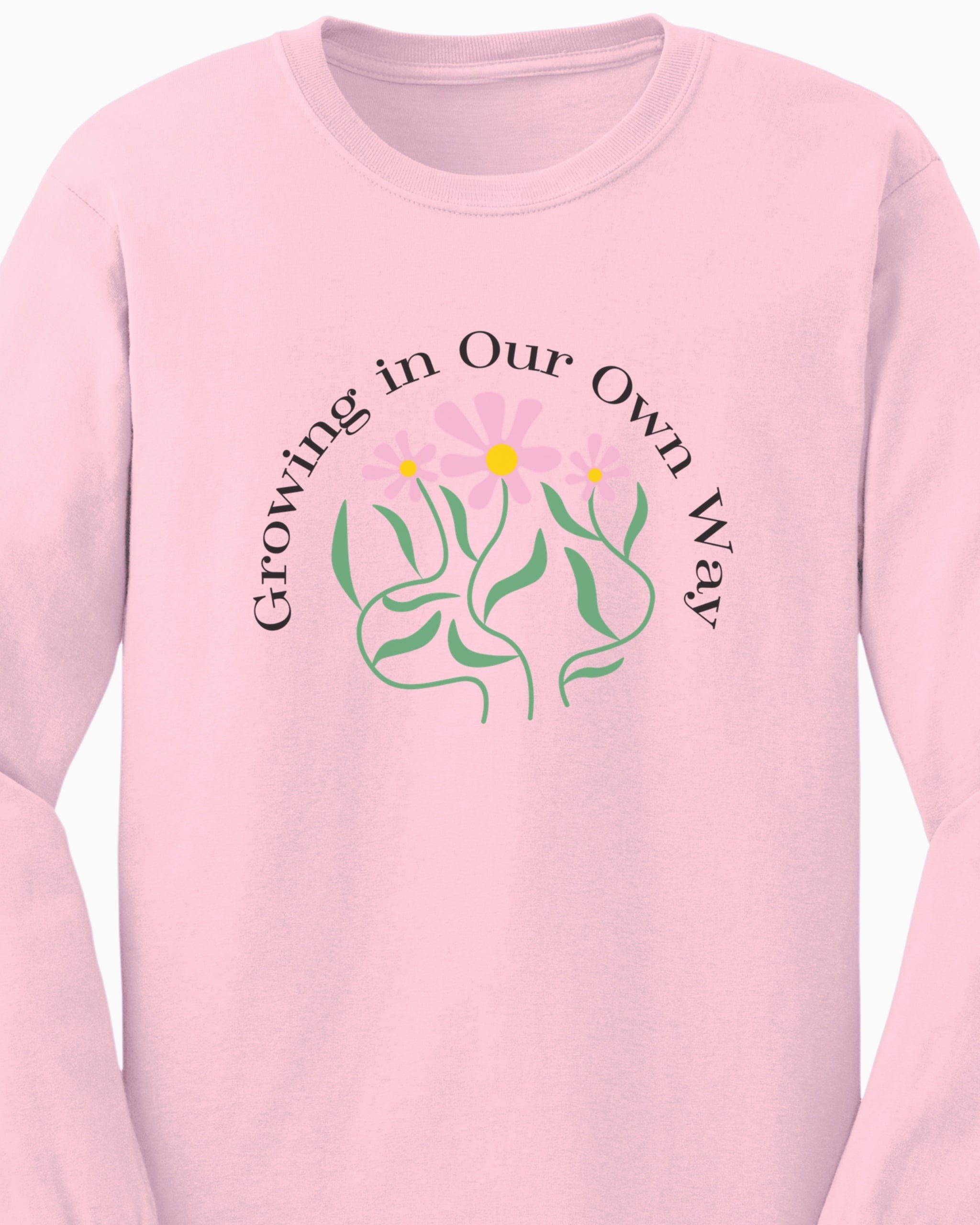Growing in Our Own Way Long Sleeve T-Shirt-Neurodiversity, ADHD & Autism Awareness & Acceptance Long-sleeve by Daily Bloom