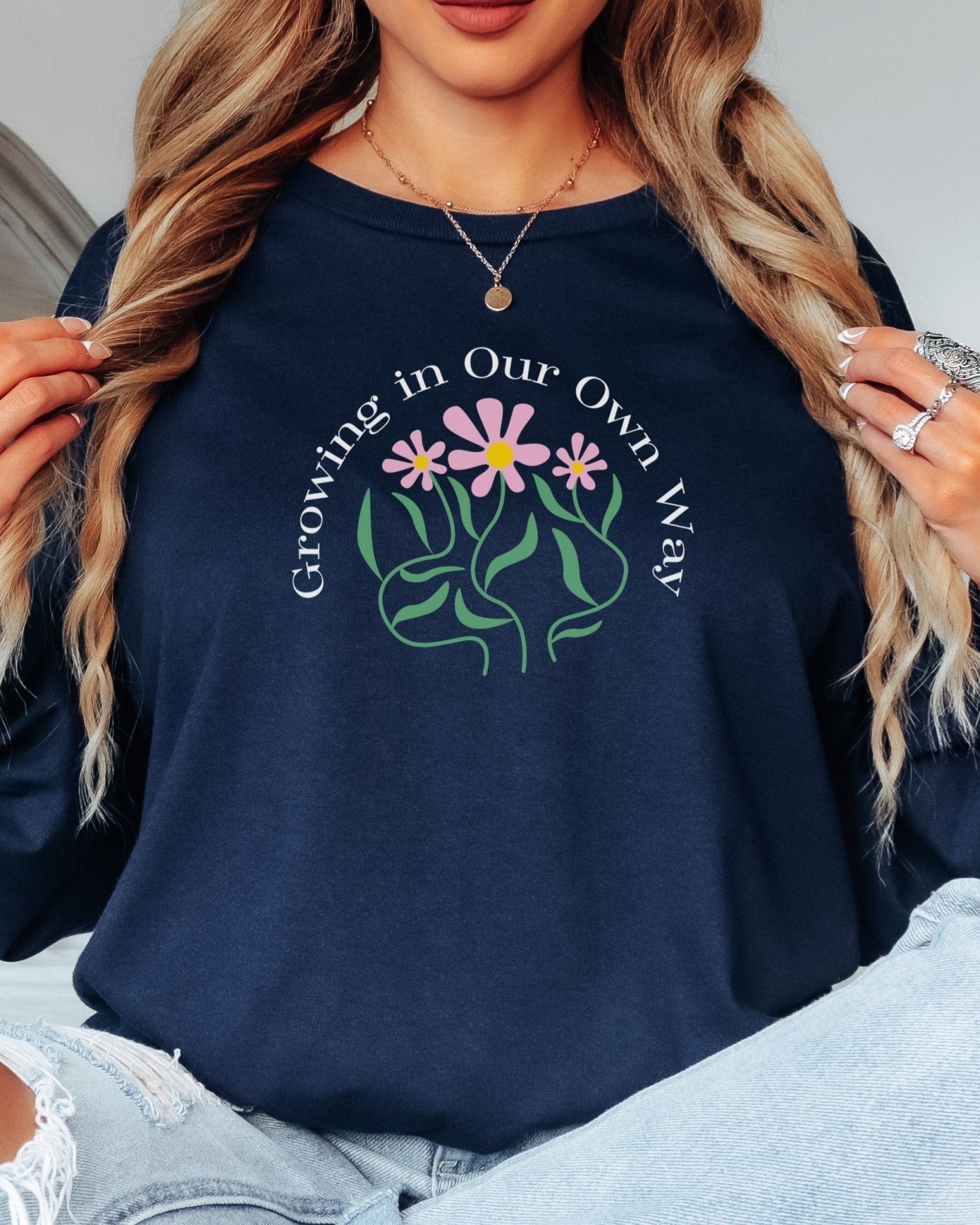 Autism Long - sleeve - Growing in Our Own Way Long Sleeve T-Shirt - Daily Bloom