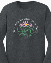 Growing in Our Own Way Long Sleeve T-Shirt-Neurodiversity, ADHD & Autism Awareness & Acceptance Long-sleeve by Daily Bloom