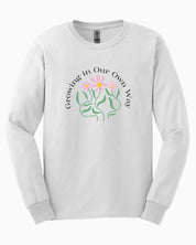 Growing in Our Own Way Long Sleeve T-Shirt-White-Neurodiversity, ADHD & Autism Awareness & Acceptance Long-sleeve by Daily Bloom