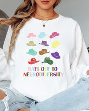 Hats off to Neurodiversity Long Sleeve T-Shirt-Neurodiversity, ADHD & Autism Awareness & Acceptance Long-sleeve by Daily Bloom