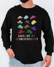 Hats off to Neurodiversity Long Sleeve T-Shirt-Neurodiversity, ADHD & Autism Awareness & Acceptance Long-sleeve by Daily Bloom
