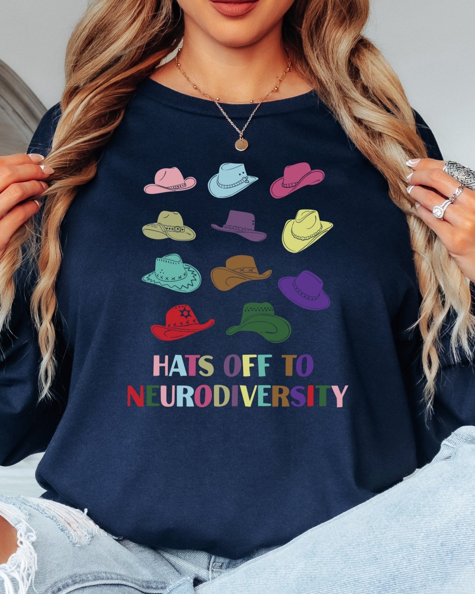 Autism Long - sleeve - Hats off to Neurodiversity Long Sleeve T-Shirt - Daily Bloom