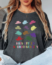 Hats off to Neurodiversity Long Sleeve T-Shirt-Neurodiversity, ADHD & Autism Awareness & Acceptance Long-sleeve by Daily Bloom