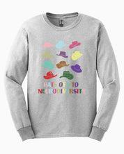 Hats off to Neurodiversity Long Sleeve T-Shirt-Ash-Neurodiversity, ADHD & Autism Awareness & Acceptance Long-sleeve by Daily Bloom