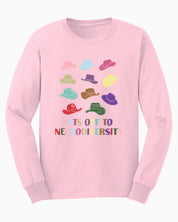 Hats off to Neurodiversity Long Sleeve T-Shirt-Light Pink-Neurodiversity, ADHD & Autism Awareness & Acceptance Long-sleeve by Daily Bloom