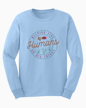 Helping Tiny Humans Do Big Things Long Sleeve T-Shirt-Light Blue-Neurodiversity, ADHD & Autism Awareness & Acceptance Long-sleeve by Daily Bloom