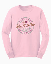 Helping Tiny Humans Do Big Things Long Sleeve T-Shirt-Light Pink-Neurodiversity, ADHD & Autism Awareness & Acceptance Long-sleeve by Daily Bloom