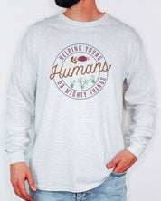 Helping Young Humans Do Mighty Things Long Sleeve T-Shirt-Neurodiversity, ADHD & Autism Awareness & Acceptance Long-sleeve by Daily Bloom