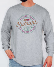 Helping Young Humans Do Mighty Things Long Sleeve T-Shirt-Neurodiversity, ADHD & Autism Awareness & Acceptance Long-sleeve by Daily Bloom