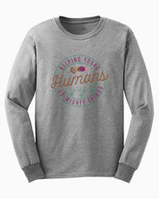 Helping Young Humans Do Mighty Things Long Sleeve T-Shirt-Sport Grey-Neurodiversity, ADHD & Autism Awareness & Acceptance Long-sleeve by Daily Bloom