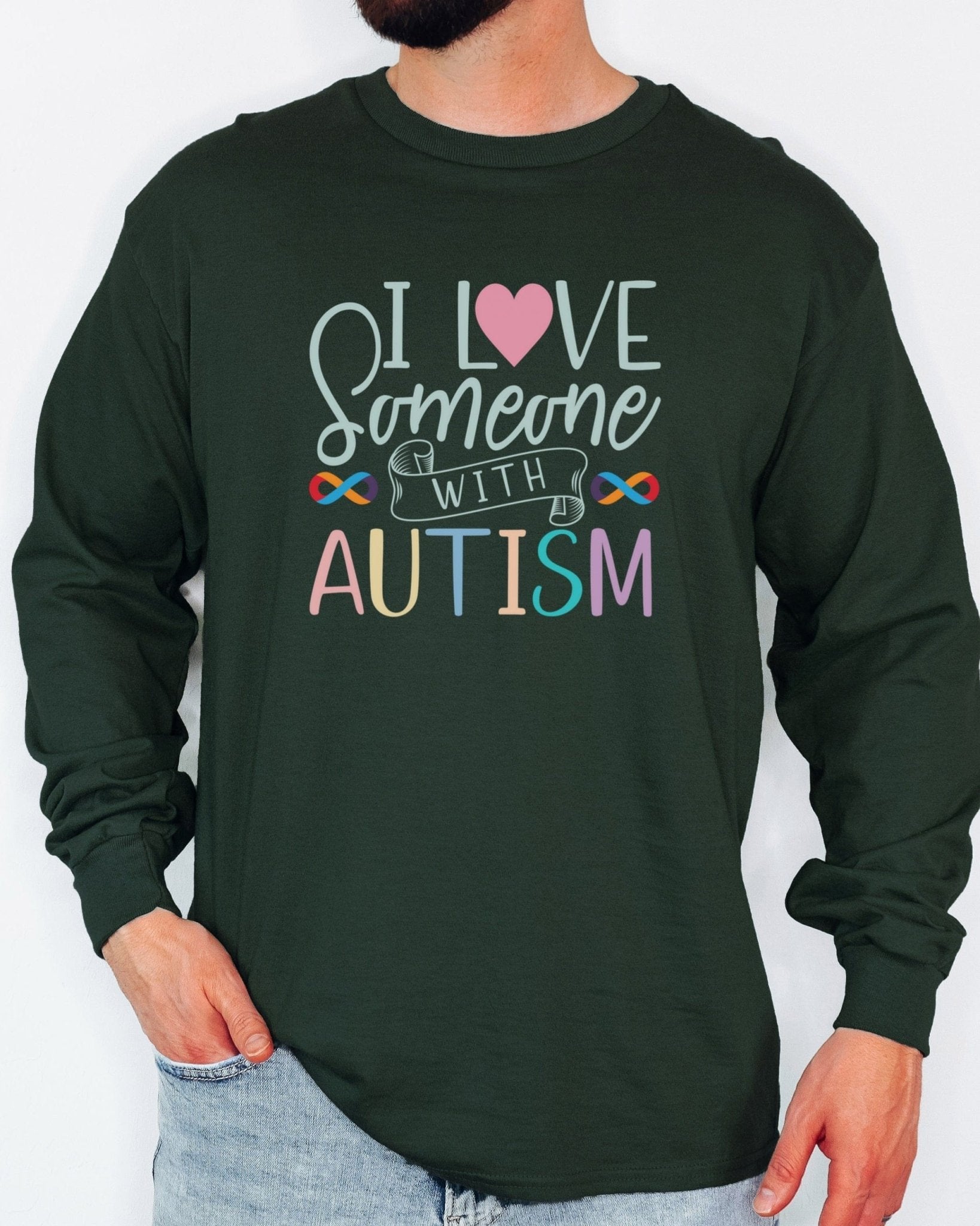 Autism Long - sleeve - I Love Someone With Autism Long Sleeve T-Shirt - Daily Bloom