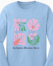 Inclusion Blooms Here Long Sleeve T-Shirt-Neurodiversity, ADHD & Autism Awareness & Acceptance Long-sleeve by Daily Bloom