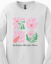 Inclusion Blooms Here Long Sleeve T-Shirt-Neurodiversity, ADHD & Autism Awareness & Acceptance Long-sleeve by Daily Bloom